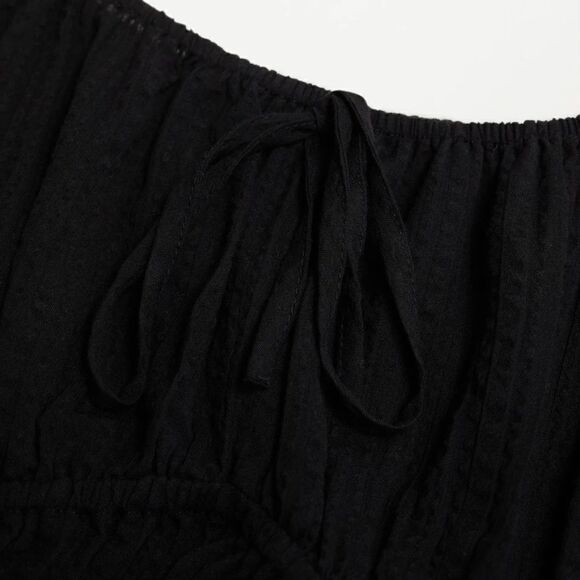 New Mango Gathered Cotton Top Blouse - Picture 2 of 8